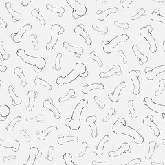 Image showing human penis illustration, seamless pattern