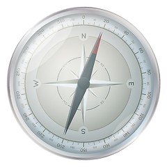 Image showing glossy silver compass illustration