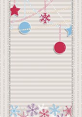 Image showing christmas illustration with stripes and snowflakes