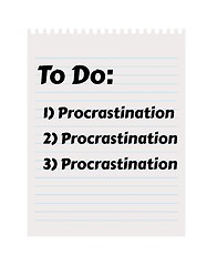 Image showing paper with To Do list and procrastination