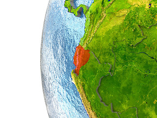 Image showing Ecuador in red