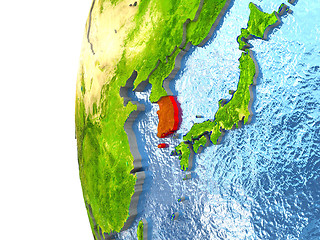 Image showing South Korea in red