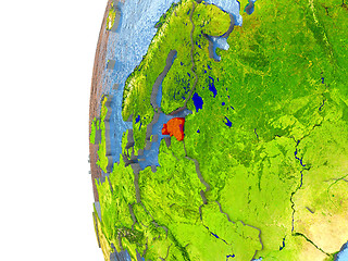 Image showing Estonia in red