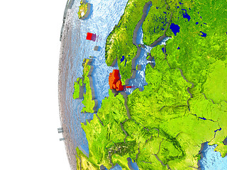 Image showing Denmark in red