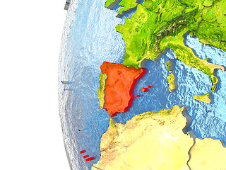 Image showing Spain in red