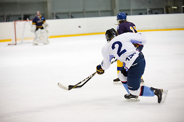 Image showing Moscow, Russia - January, 07, 2017: Female amateur hockey leage LHL-77. Game between female hockey team \