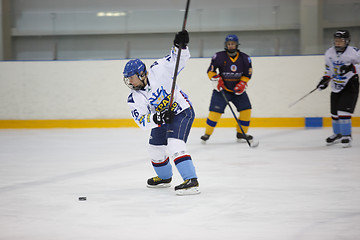 Image showing Moscow, Russia - January, 07, 2017: Female amateur hockey leage LHL-77. Game between female hockey team \