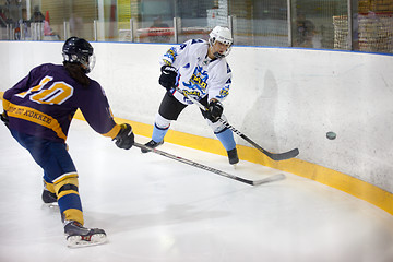 Image showing Moscow, Russia - January, 07, 2017: Female amateur hockey leage LHL-77. Game between female hockey team \