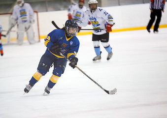 Image showing Moscow, Russia - January, 07, 2017: Female amateur hockey leage LHL-77. Game between female hockey team \