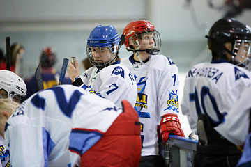 Image showing Moscow, Russia - January, 07, 2017: Female amateur hockey leage LHL-77. Game between female hockey team \