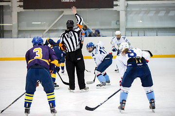 Image showing Moscow, Russia - January, 07, 2017: Female amateur hockey leage LHL-77. Game between female hockey team \