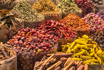 Image showing Spices and herbs being sold on Morocco traditional market.