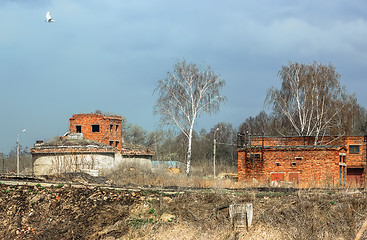 Image showing Abandoned Destroyed Technical Brick Buildings