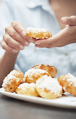 Image showing Woman preparing eclairs at home