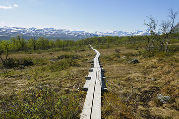 Image showing Lapland landscape and hiking path