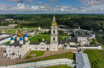 Image showing Aerial view onto Tobolsk Kremlin in summer day