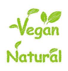 Image showing  Vegan and Natural Green Texts