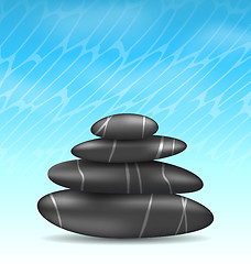 Image showing Nature background with pyramid zen spa stones
