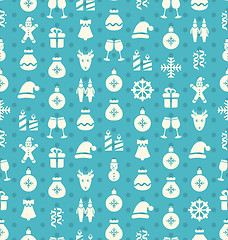 Image showing Christmas and New Year Seamless background pattern