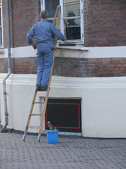 Image showing Cleaning windows