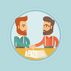 Image showing Business people shaking hands vector illustration.
