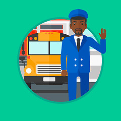 Image showing School bus driver vector illustration.