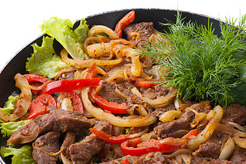 Image showing traditional mexican beef fajitas