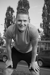 Image showing portrait of a young man on jogging