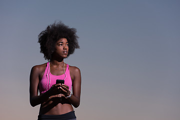 Image showing young african american woman in nature