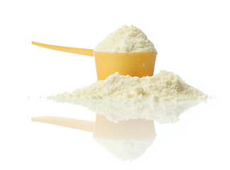 Image showing powdered milk in plastic spoon