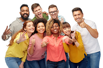 Image showing international group of people showing thumbs up