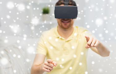 Image showing young man in virtual reality headset or 3d glasses