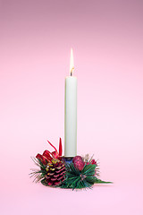 Image showing Decorated holiday candlestick