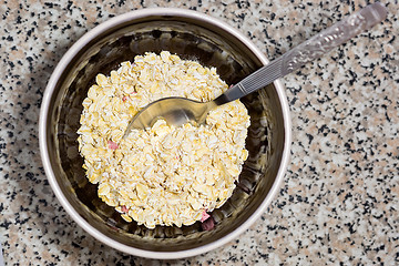 Image showing Natural oat meal in bowl