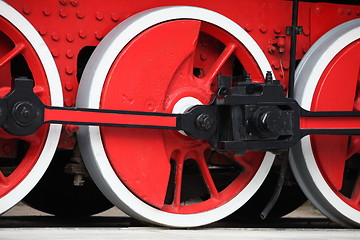 Image showing locomotive wheels flywheel