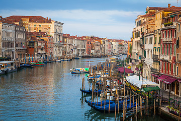 Image showing 300 years old venetian palace facades from Canal Grande