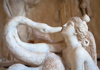 Image showing VENICE, ITALY - JUNE 27, 2016: Leda and the Swan statue in Palaz