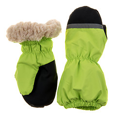 Image showing Children\'s autumn-winter mittens