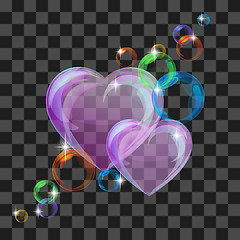 Image showing Shiny bubble heart