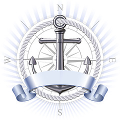 Image showing Anchor emblem, vector