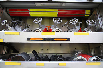 Image showing Rescue Equipment Inside packed inside a fire truck