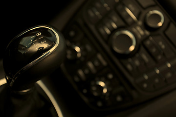 Image showing Cockpit and dash, gearstick in modern car