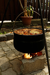 Image showing Goulash in cauldron