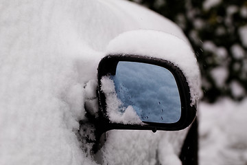 Image showing Snowy car