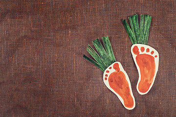 Image showing handmade foot-shaped carrot