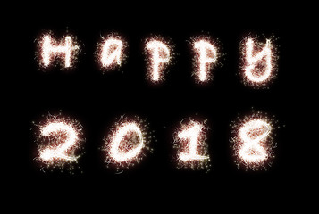 Image showing Happy 2017 on black