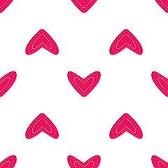 Image showing Seamless pattern with pink hearts