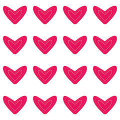 Image showing Seamless pattern with pink hearts