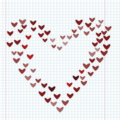 Image showing Love concept of hearts heart in centre