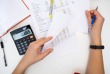 Image showing Accountant with reports on table